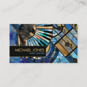 Musiklehrer Abstrakt Art Collage Visitenkarte (Vorderseite)
