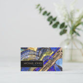 Musiklehrer Abstrakt Art Collage Visitenkarte (Stehend Vorderseite)