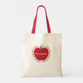 Musiklehrer Apfel Tasche Name und Noten (Rückseite)