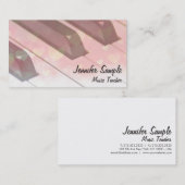 Musiklehrer Beruflich Elegantes Klavier Keyboard Visitenkarte (Vorne/Hinten)