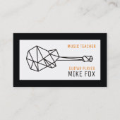 Musiklehrer, beruflich Schwarz-weiße Visitenkarte (Vorderseite)