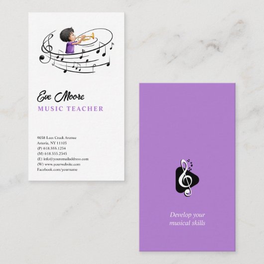 Musiklehrer | BERUFLICH Visitenkarte (Vorne/Hinten)