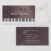 Musiklehrer | Bronze-Piano Visitenkarte (Vorne/Hinten)