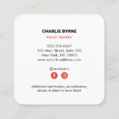 Musiklehrer Business Card Quadratische Visitenkarte (Rückseite)