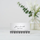 Musiklehrer Classy White Piano Musical Visitenkarte (Stehend Vorderseite)