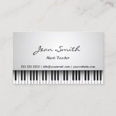Musiklehrer Classy White Piano Musical Visitenkarte (Vorderseite)