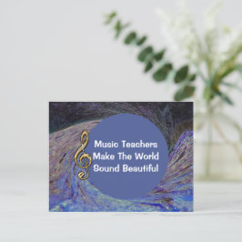 Musiklehrer Danke Blue Spiral Swirl School Postkarte
