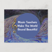 Musiklehrer Danke Blue Spiral Swirl School Postkarte (Vorderseite)