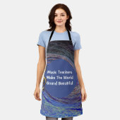 Musiklehrer Danke Blue Spiral Swirl School Schürze (Getragen)