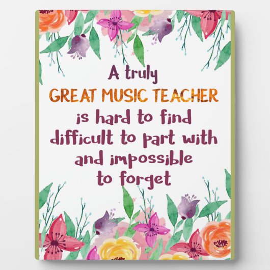 Musiklehrer Dekorationsgeschenk im Klassenzimmer Fotoplatte (Vorderseite)