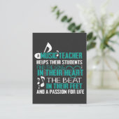 Musiklehrer der Geschenk-Band für Shirt Postkarte (Stehend Vorderseite)