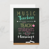 Musiklehrer, die Liebe unterrichten Dankeskarte (Vorne/Hinten)