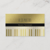 Musiklehrer | Einzigartige Golden Polka Dots Visitenkarte (Vorderseite)