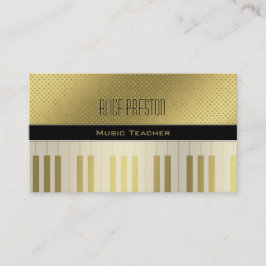 Musiklehrer | Einzigartige Golden Polka Dots Visitenkarte