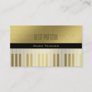 Musiklehrer Einzigartige Golden Polka Dots Visitenkarte