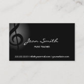 Musiklehrer Elegant Dark Clef Visitenkarte (Vorderseite)