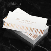 Musiklehrer Elegant Gold Piano Schlüssel Musik Visitenkarte