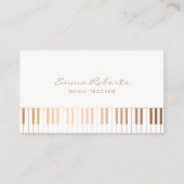 Musiklehrer Elegant Gold Piano Schlüssel Musik Visitenkarte (Vorderseite)