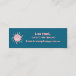 Musiklehrer elegant notiert blaues Hintergrundgesc Mini Visitenkarte