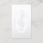 Musiklehrer Elegant White Treble Clef Musical Visitenkarte (Vorderseite)