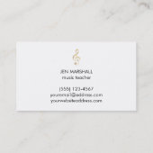 Musiklehrer elegante Imitate Goldfolienklemme Visitenkarte (Rückseite)