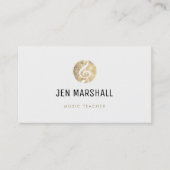 Musiklehrer elegante Imitate Goldfolienklemme Visitenkarte (Vorderseite)