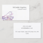 Musiklehrer Elegante Klaviertasten Rufkarte Telefonnummerkarte (Vorne/Hinten)