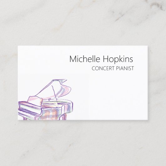 Musiklehrer Elegante Klaviertasten Rufkarte Telefonnummerkarte (Vorderseite)