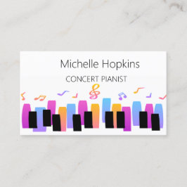 Musiklehrer Elegante Klaviertasten Rufkarte Telefonnummerkarte