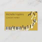 Musiklehrer Elegante Klaviertasten Rufkarte Telefonnummerkarte (Vorderseite)