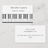 Musiklehrer Elegante Klaviertasten Telefonnummerkarte (Vorne/Hinten)