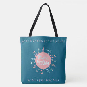 Musiklehrer elegante Noten blauer Hintergrund Tasche