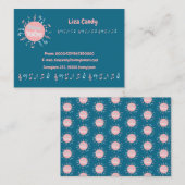Musiklehrer elegante Noten blauer Hintergrund Visitenkarte (Vorne/Hinten)