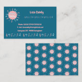 Musiklehrer elegante Noten blauer Hintergrund Visitenkarte (Vorne/Hinten)