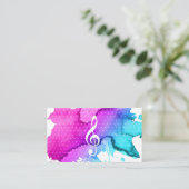 Musiklehrer Elegante Wasserfarben Moderne Kunst Visitenkarte (Stehend Vorderseite)