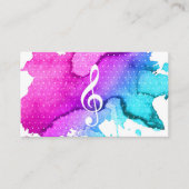 Musiklehrer Elegante Wasserfarben Moderne Kunst Visitenkarte (Vorderseite)