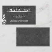 Musiklehrer Elegantes Chalkboard Visitenkarte (Vorne/Hinten)
