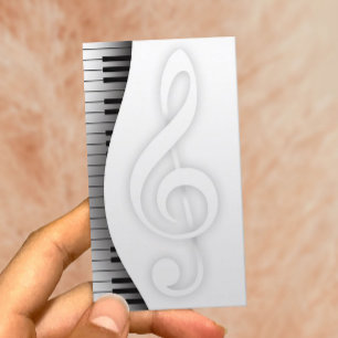 Musiklehrer Elegantes Klavier Schlüssel Musik Visitenkarte