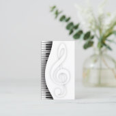 Musiklehrer Elegantes Klavier Schlüssel Musik Visitenkarte (Stehend Vorderseite)