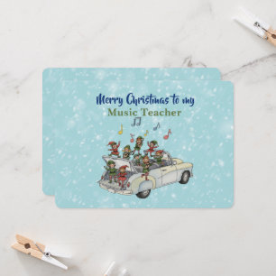 Musiklehrer Elf Weihnachtskarte Karte