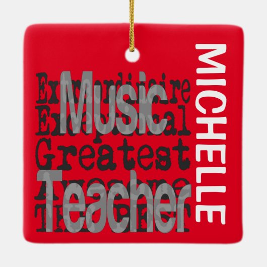 Musiklehrer Extraordinaire CUSTOM Keramikornament (Rückseite)