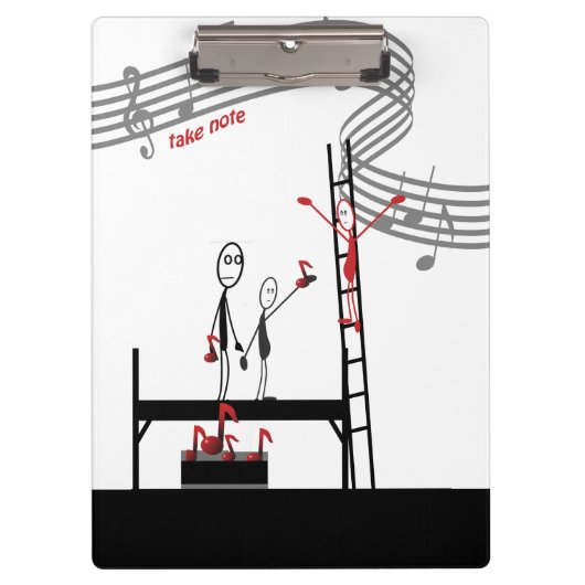 Musiklehrer Funny Stickman Clipboard Klemmbrett (Vorderseite)