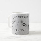 Musiklehrer Funny Treble Joke | Name Kaffeetasse (Vorderseite Links)