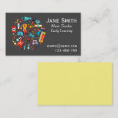 Musiklehrer für frühes Lernen Visitenkarte (Vorne/Hinten)