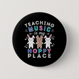 Musiklehrer Gift Osterhahn Bunny Rabbit Niedlich Button