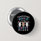 Musiklehrer Gift Osterhahn Bunny Rabbit Niedlich Button (Vorne & Hinten)