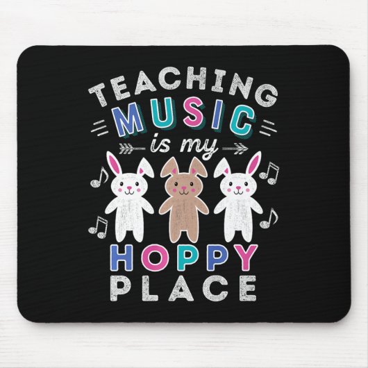 Musiklehrer Gift Osterhahn Bunny Rabbit Niedlich Mousepad (Vorne)