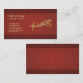 Musiklehrer Gitarre Elegante Seide Finish Luxe Visitenkarte (Vorne/Hinten)