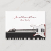 Musiklehrer Gitarre & Klaviertasten Visitenkarte (Vorderseite)
