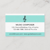 Musiklehrer Gitarre Lehren Acoustic Minimal Visitenkarte (Rückseite)